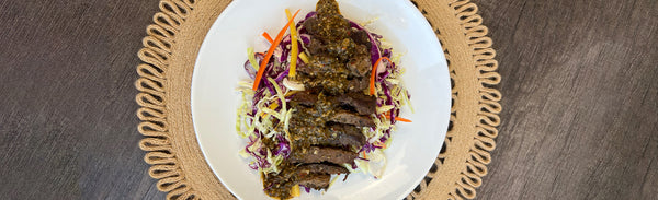 Chimichurri Beef with Vinegar Slaw