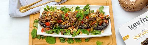 Honey Garlic Beef Topped Portobello Mushrooms