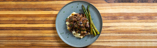 Sirloin Steak Tips with Gravy and Vegetables